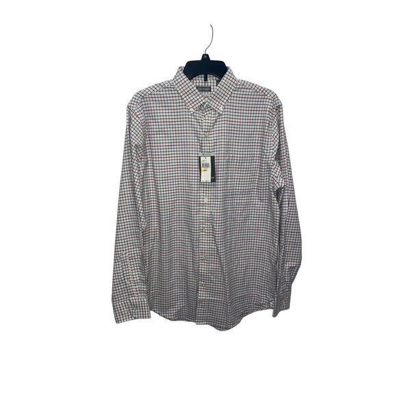Van Heusen White Plaid “Regular Fit” Long Sleeve Button Down Shirt M15-15.5 - Picture 1 of 4